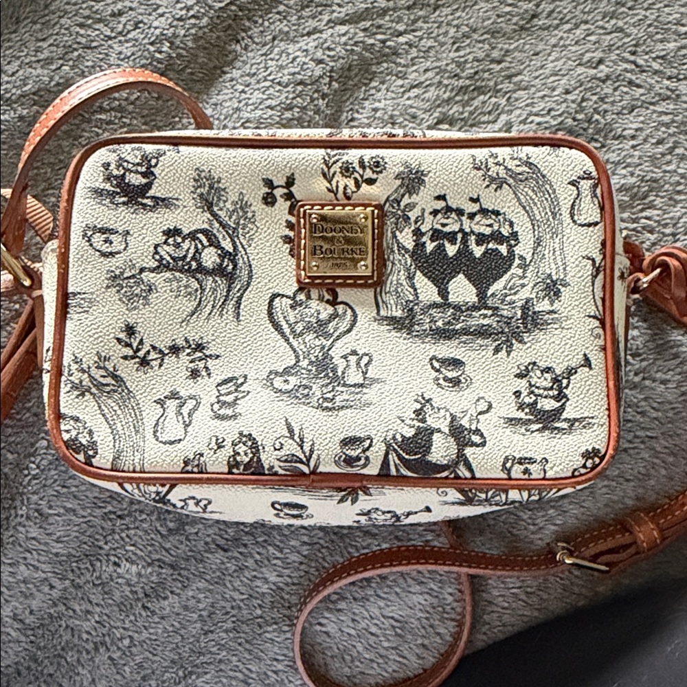 Dooney & Bourke Illustrated Cream and Brown Crossbody Bag